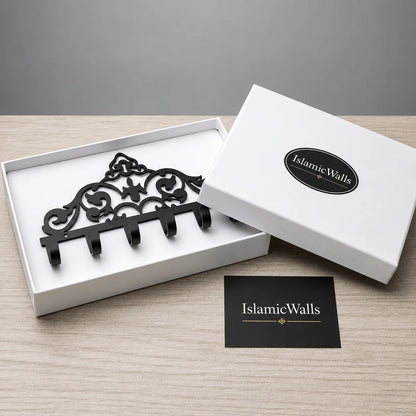 Islamic Geometric Wall Hook Rack – Premium Key Organizer for Home