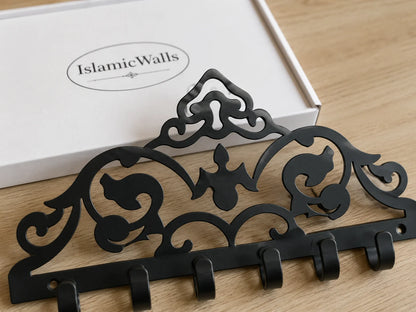 Islamic Geometric Wall Hook Rack – Premium Key Organizer for Home