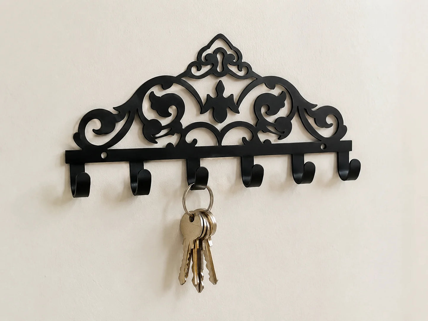 Islamic Geometric Wall Hook Rack – Premium Key Organizer for Home