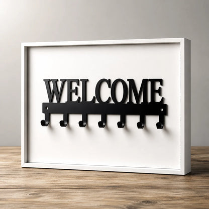 Welcome Key Holder Wall Mounted Metal Key Rack