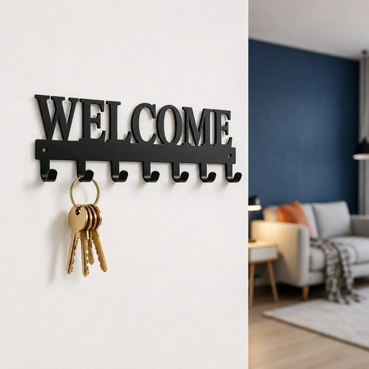 Welcome Key Holder Wall Mounted Metal Key Rack
